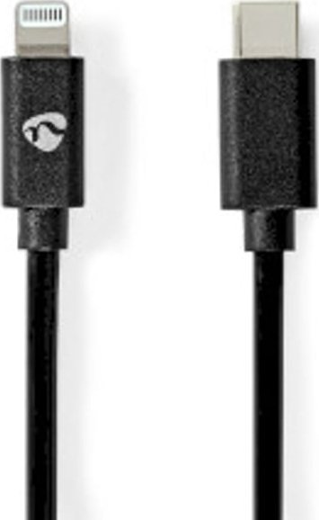 Kabel USB Nedis USB-C - Lightning 2 m Czarny (CCGP39650BK20)