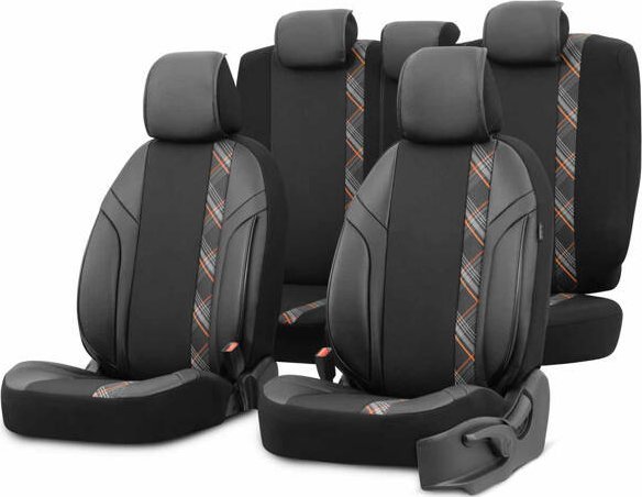 AMiO Komplet pokrowców na fotele samochodowe OTOM HORIZON 1805 ORANGE 3-ZIP