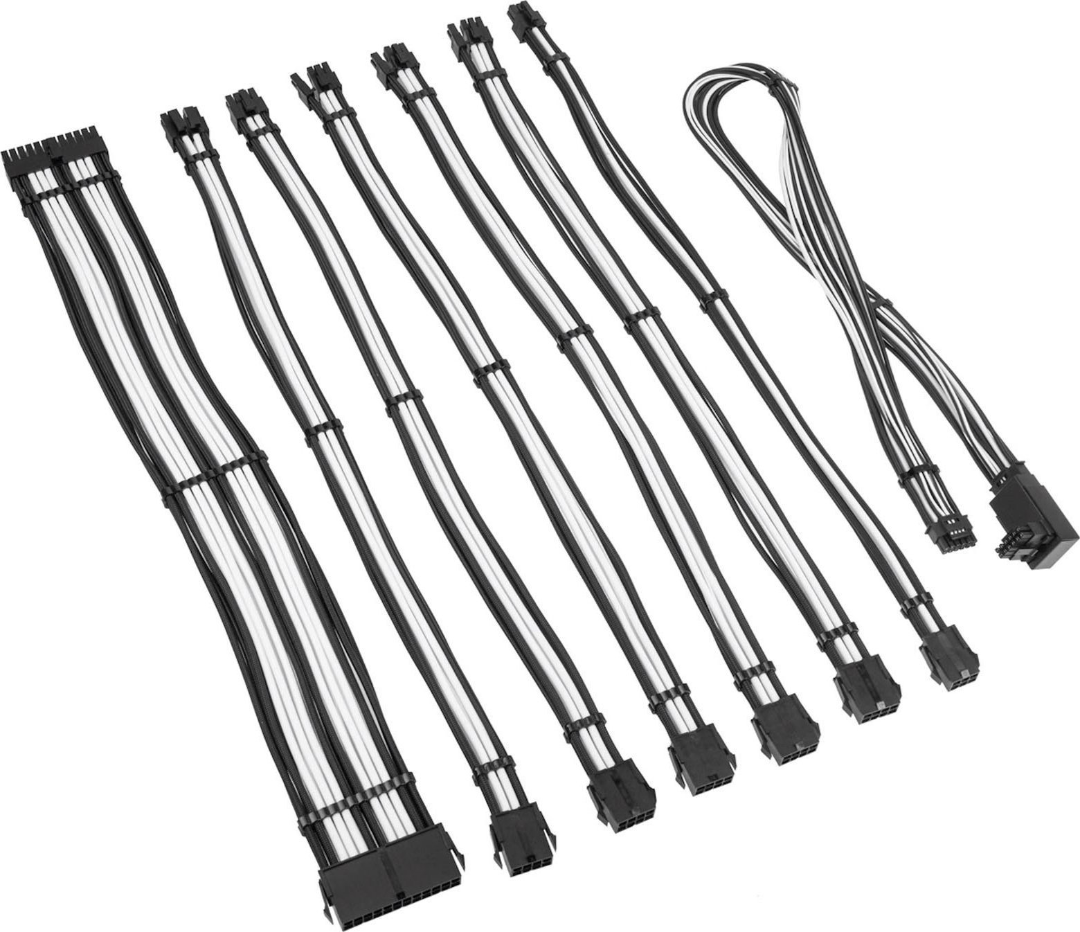 Kolink Kolink Core Pro Braided Cable Extension Kit 12V-2x6 Type 2 - Jet Black/Brilliant White