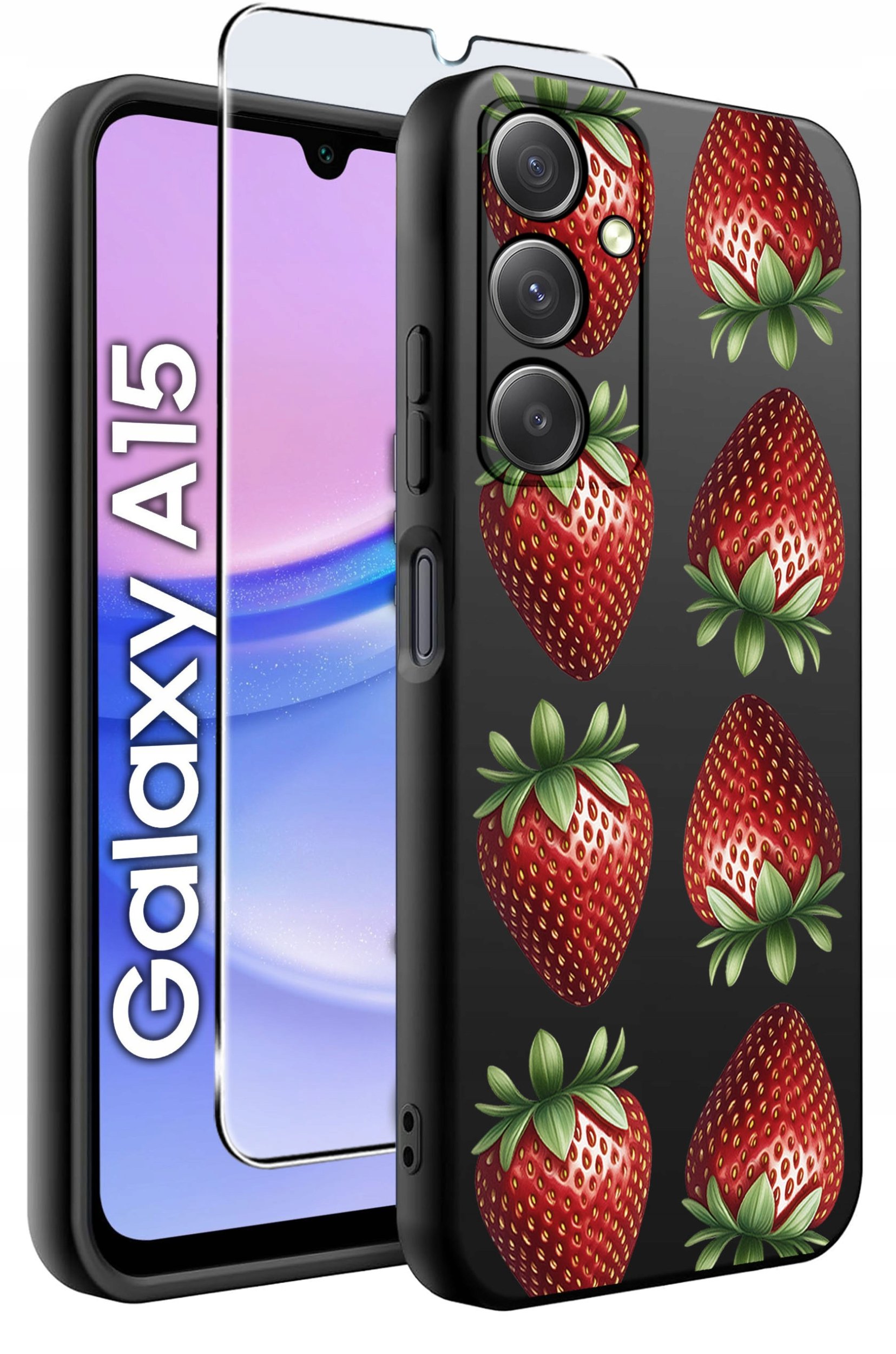 ETUI do Samsung A15 4G | 15 5G WZORY | SILIKONOWE MATT CASE + SZKŁO 9H