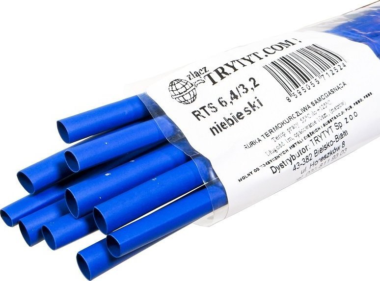 Trytyt 10x Koszulka termokurczliwa RTS 6,4/3,2 niebieski