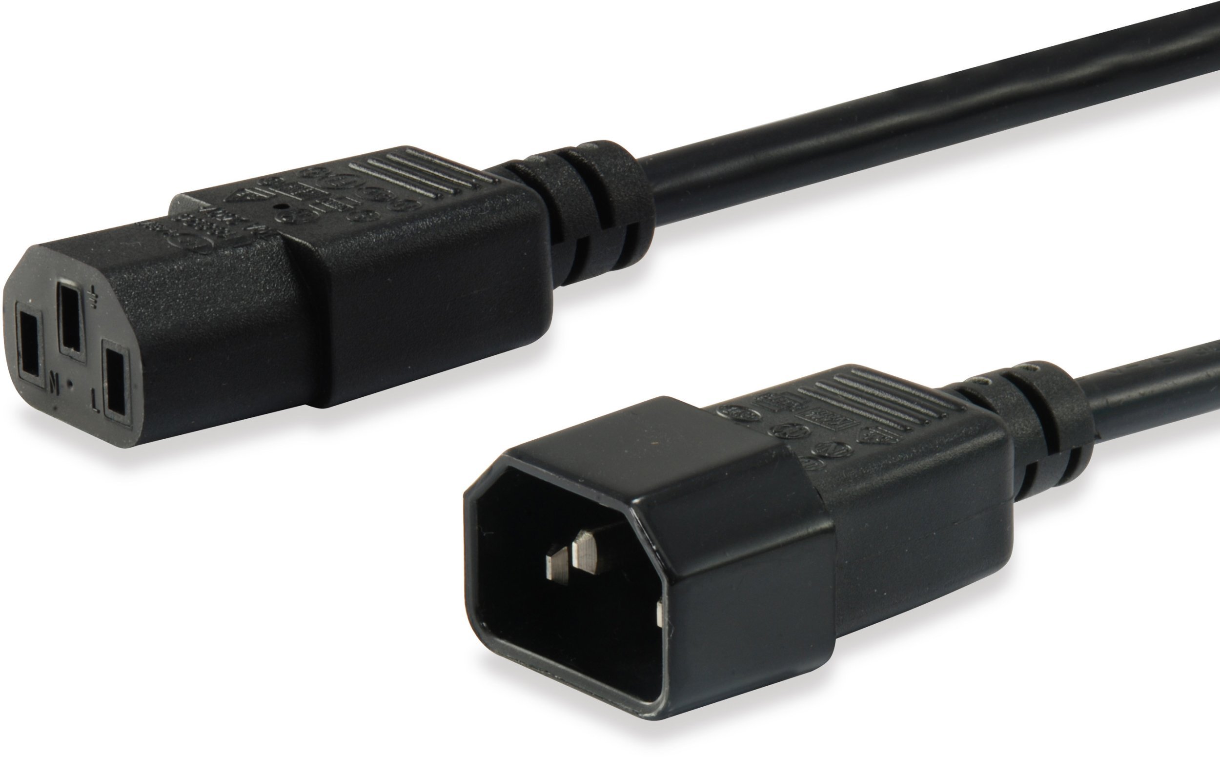 Equip Kaltgeräteverl.-Kabel IEC C14->IEC C13 St/Bu 1.80m Polybeutel