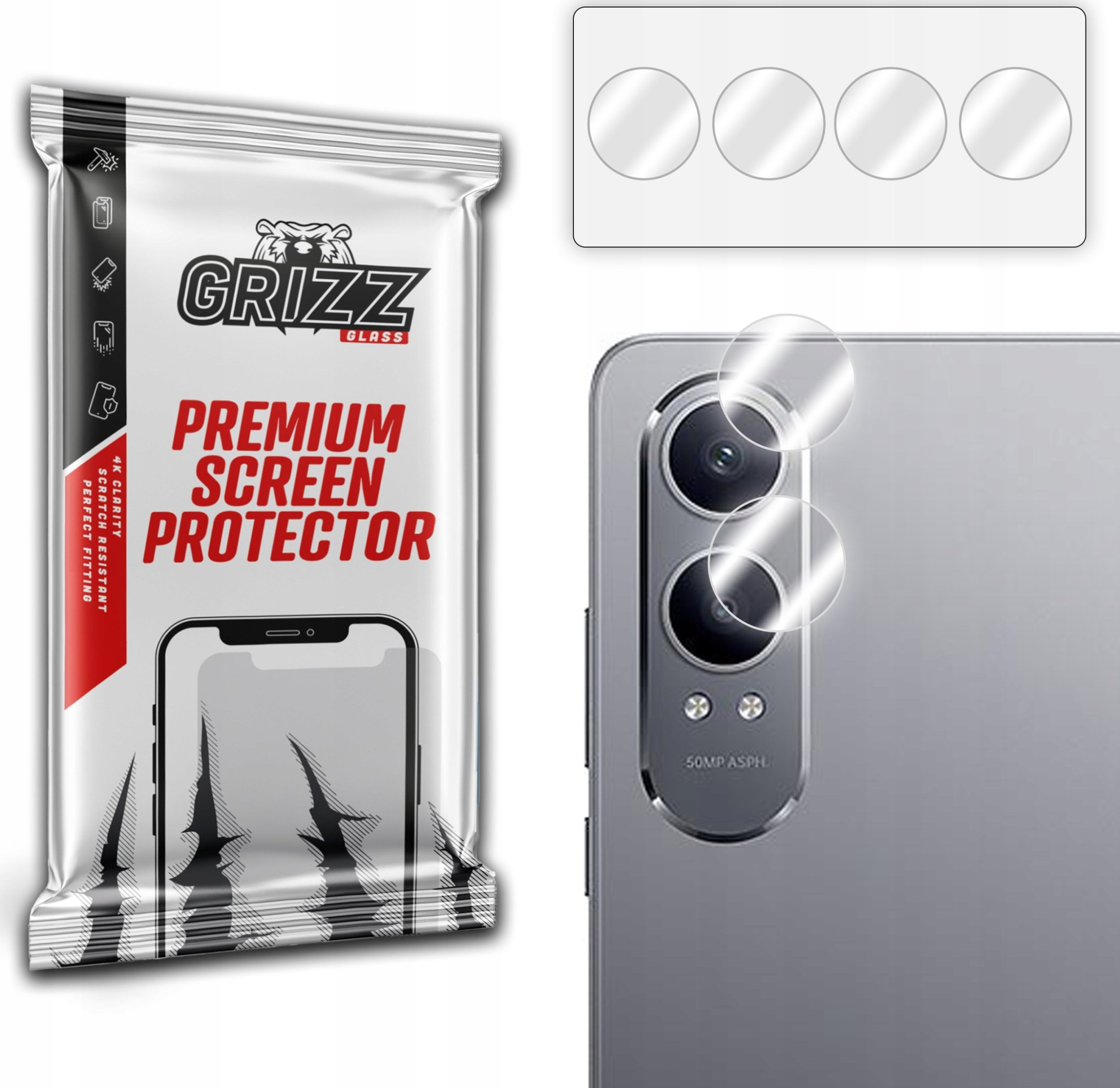 GrizzGlass Szkło na aparat GrizzGlass HybridGlass Camera do Oppo K12x