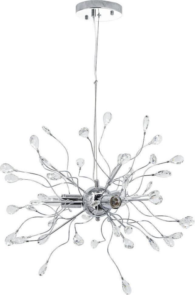 Lampa wisząca Mdeco Glamour LAMPA wisząca ELM6757/3 8C MDECO metalowa OPRAWA zwis dekoracyjny pałacowe kryształki chrom