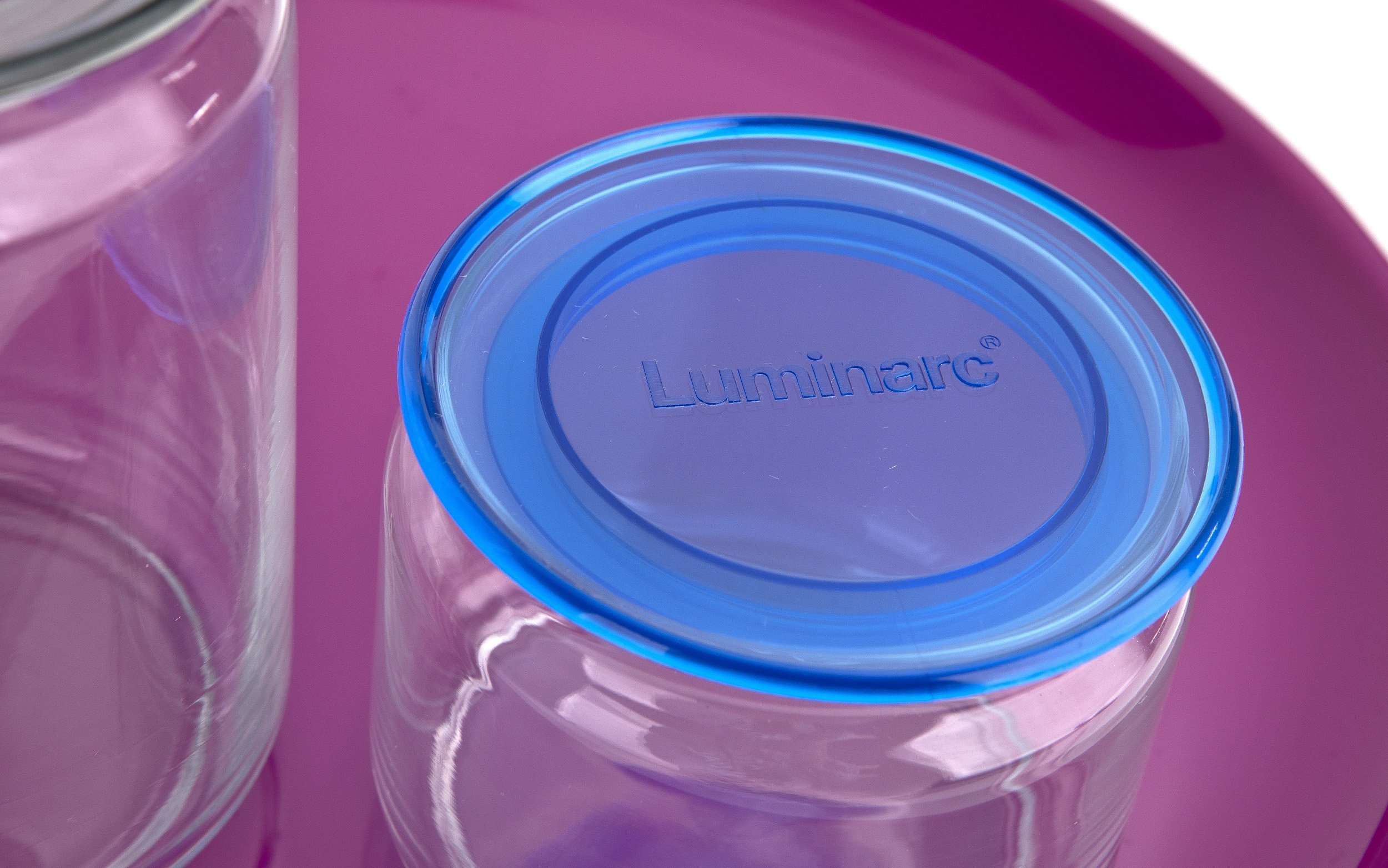 Luminarc Słoik z pokrywką Plano 500 ml niebieski LUMINARC