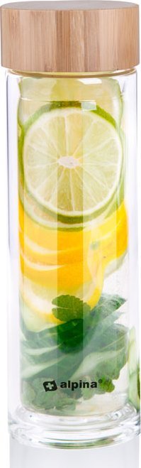 Alpina Alpina - Butelka termiczna ze szkła (podwójne ścianki) 450 ml