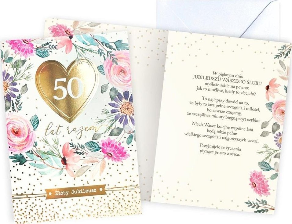 KUKARTKA Karnet Rocznica ślubu 50