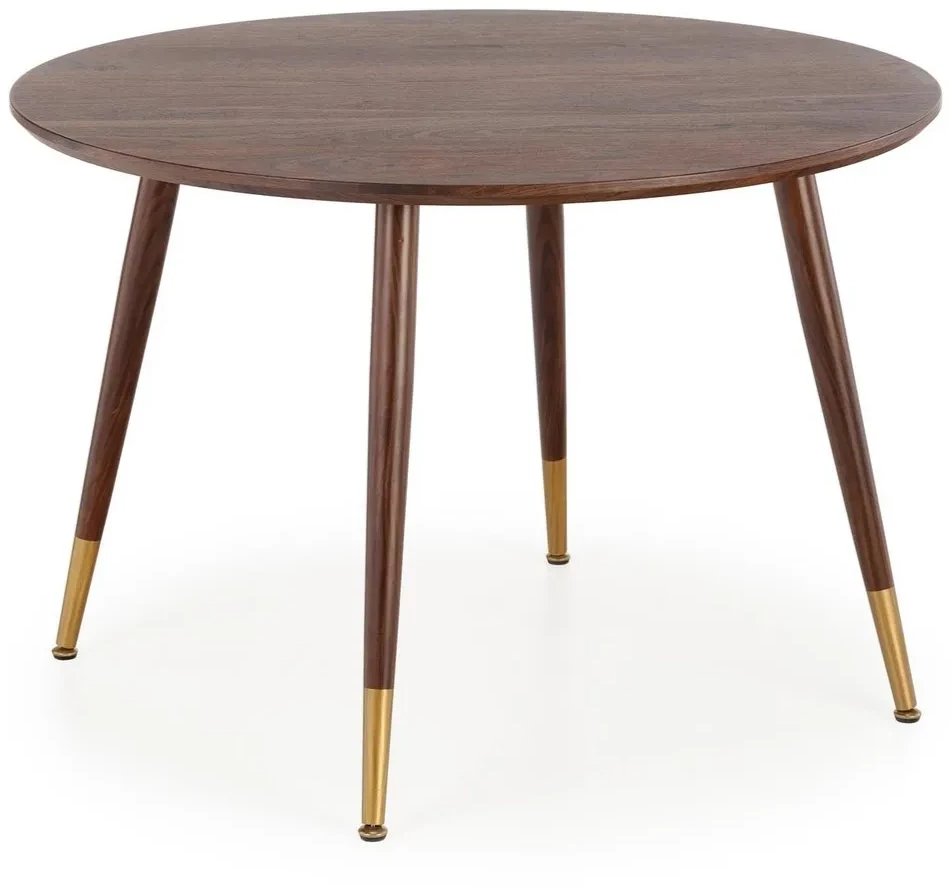 Stół okrągły DOMENICO 110x110 orzech/złoty HALMAR