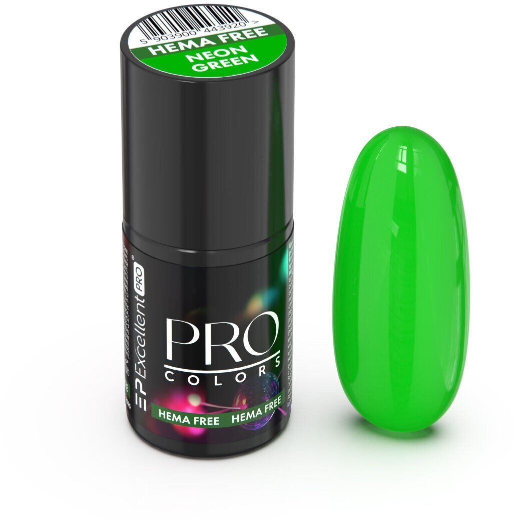Excellent PRO Pro Colors Hema Free lakier hybrydowy 55 Neon Green 7g