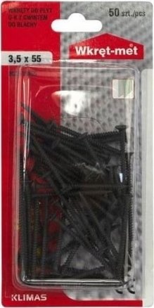 Wkręt-met Wkręt do mocowania płyt G-K do metalu 3,5x55mm 50szt