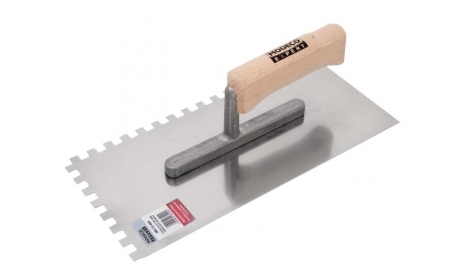 Modeco Paca nierdzewna zębata uchwyt drewno 280x130x10mm - MN-73-410