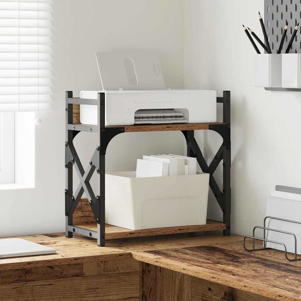 vidaXL Stojak na drukarkę Stare drewno 40 x 20 x 40 cm