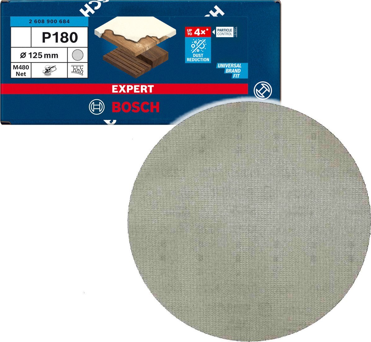 Szlifierka Bosch Bosch Expert M480 mesh structure sanding sheet 125mm, K180 (50 pieces, for eccentric sanders)