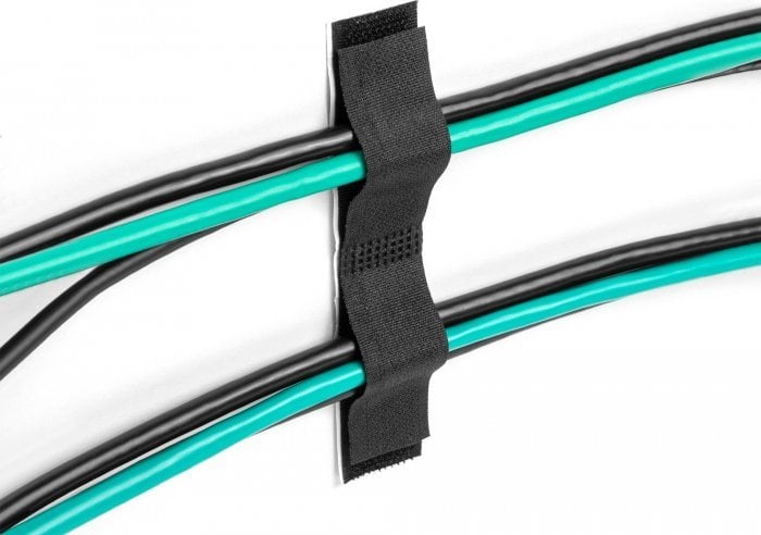 Organizer Delock Uchwyt kablowy z rzepem L 110 mm x B 20 mm czarny