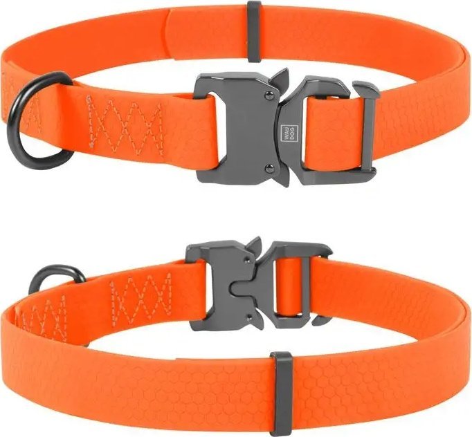 Collar WAU DOG OBROŻA WATERPROOF L 2,5/34-49cm PVC POMARAŃCZOWA