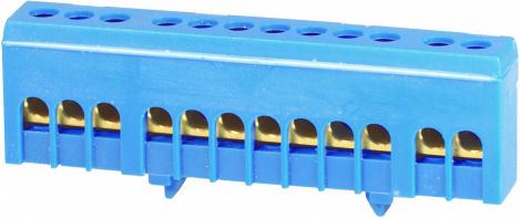 Simet Zacisk przyłącz na TS35 izolowany neutralny N 12-polowy 12x16mm2 niebieski 870N-12FS (89822003)