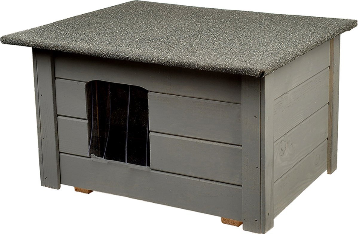 BUDA DLA MAŁEGO PSA KOTA OCIEPLANA DWUSPADOWA WOODOK LEGOWISKO KOLOR szary