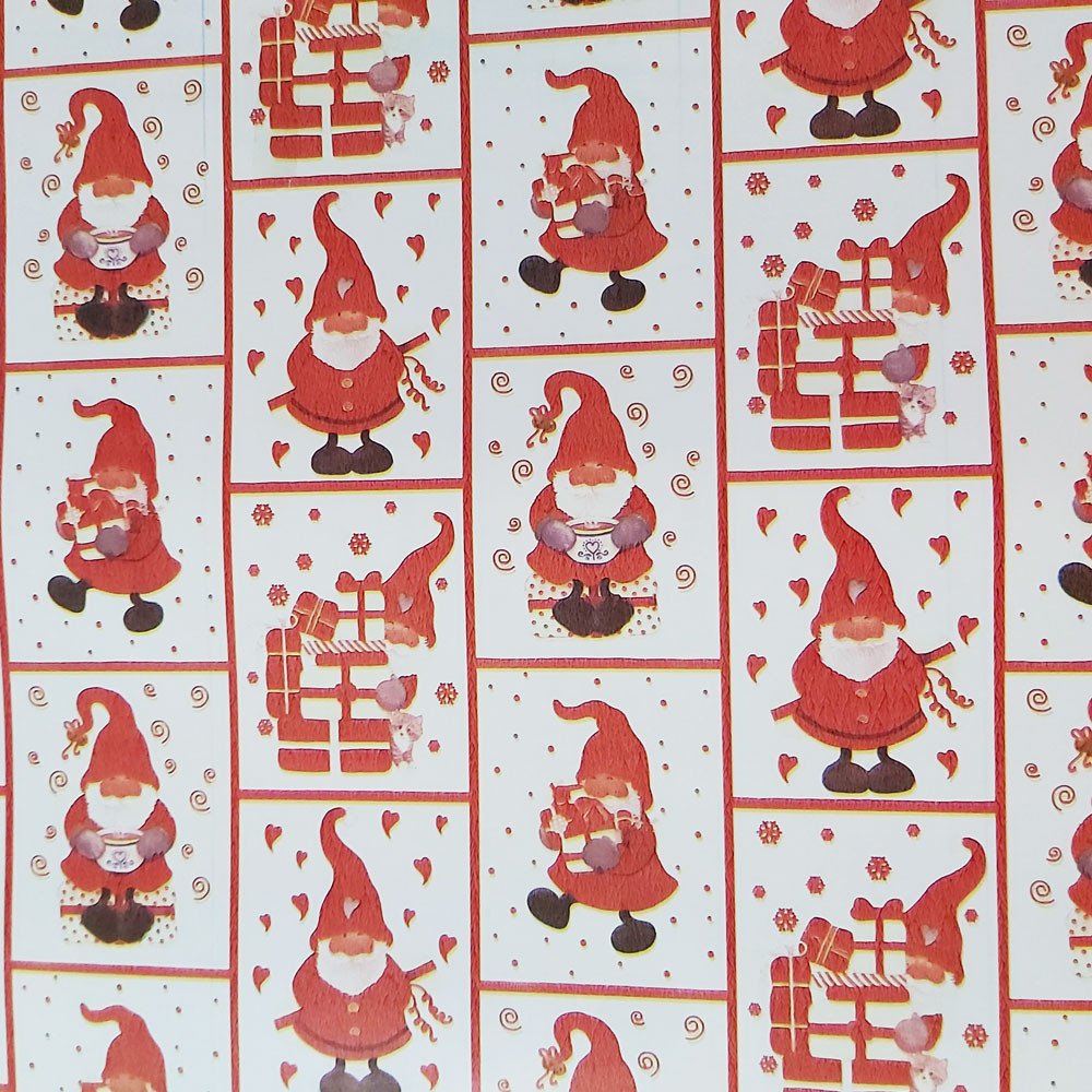 Papier świąteczny kratka mikołaje 57cmx25m 20m78