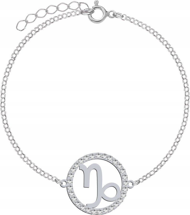 Radziszewska Jewellery Bransoletka Srebrna Znak Zodiaku Koziorożec 925 Łańcuszek Prezent DEDYKACJA
