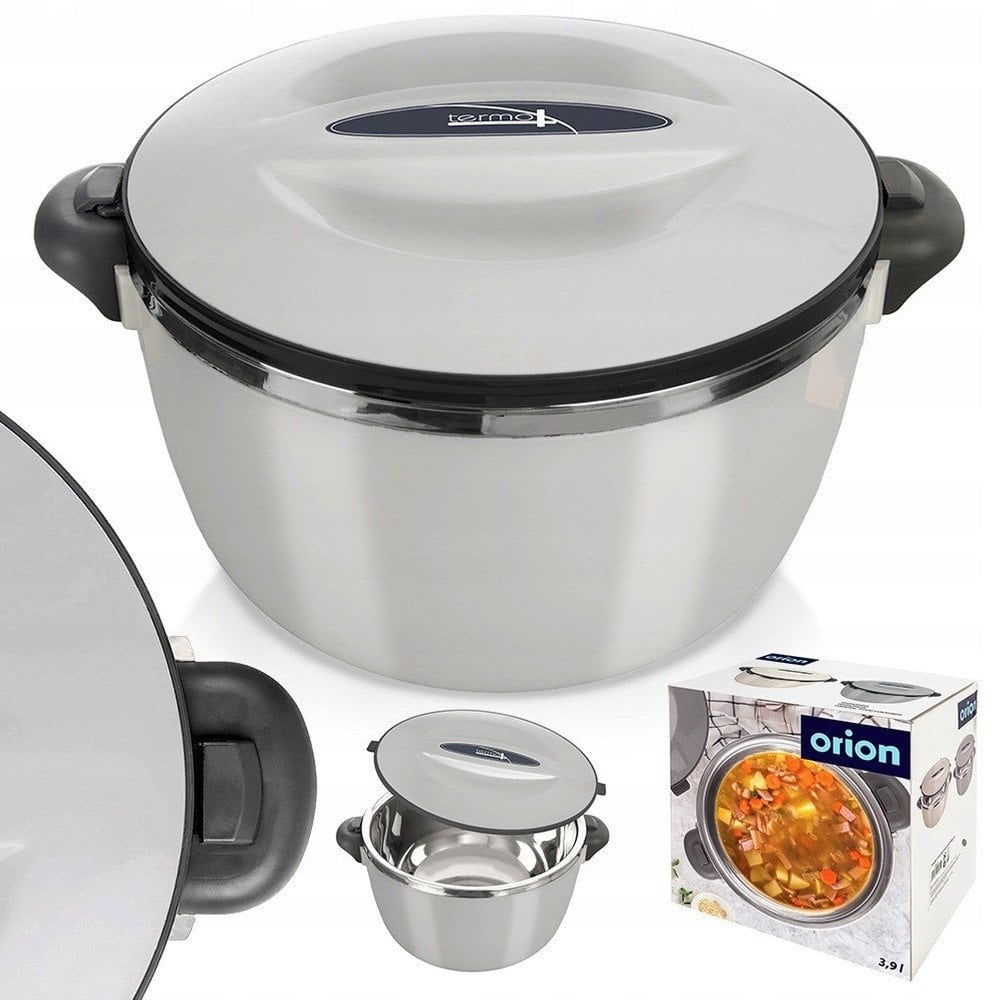 Termos obiadowy stalowy termomisa na zupę lody duży szary TERMO 3,5L ORION 128524