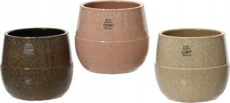 Kaemingk Osłonka ceramiczna nowoczesny wzór 14x16 cm okągła