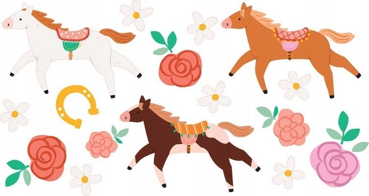 Party Deco Tatuaże konie 16szt