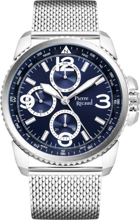 Zegarek Pierre Ricaud Zegarek męski Pierre Ricaud P60026.5155QF-SET srebrny