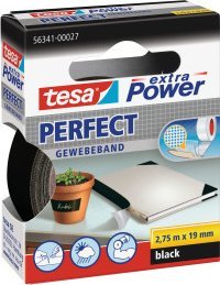 Tesa tesa extra Power Perfect Gewebeband 2,75m 19mm schwarz