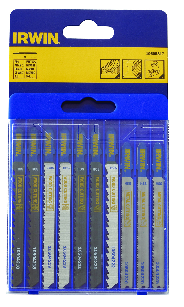 Irwin Zestaw 10 brzeszczotów typu T w kasecie (10505817)