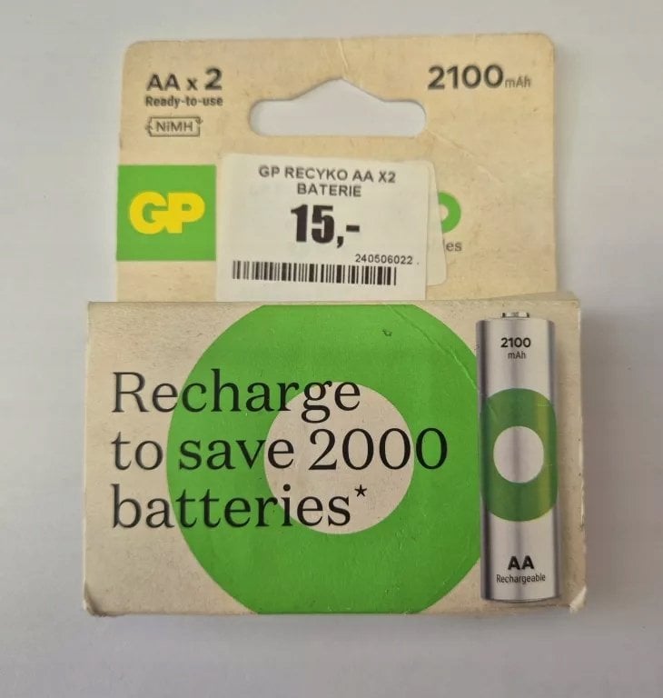 GP Akumulatorki, AA (HR6), 1.2V, 2100 mAh, , kartonik, 2-pack, ReCyko