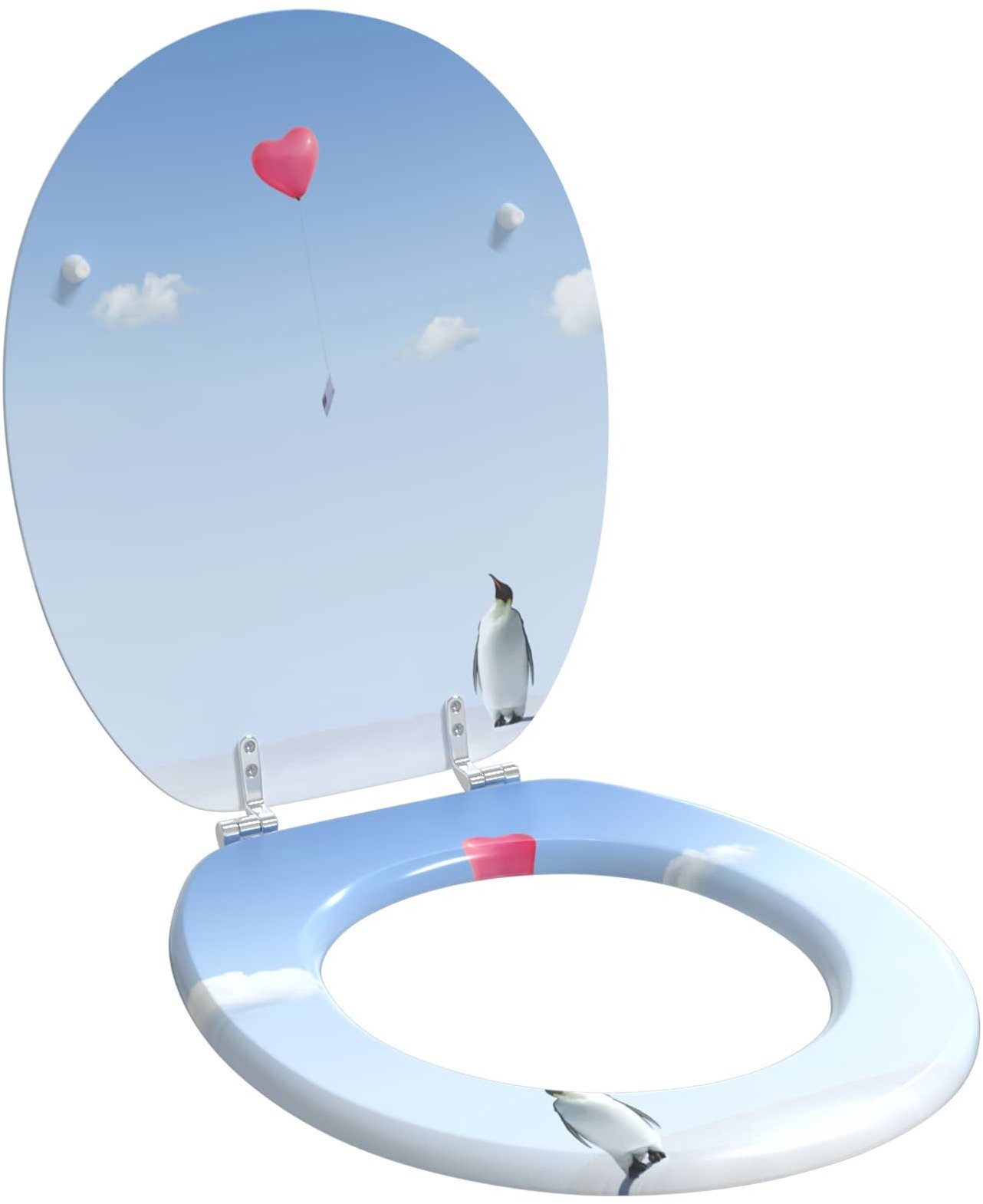 vidaXL Deska toaletowa Niebieski 44 x 38 cm Płyta MDF