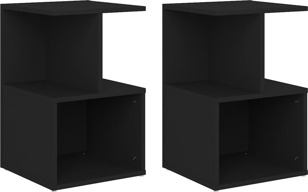 vidaXL Szafki nocne, 2 szt., czarne, 35x35x55 cm, płyta wiórowa