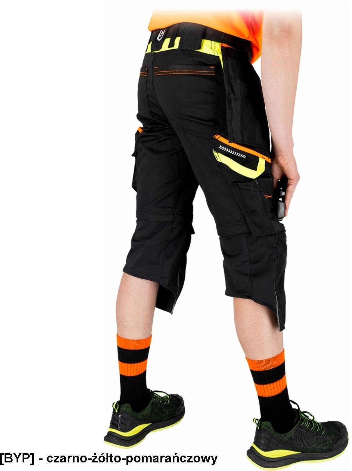 Reis HARVERCOOL-TR Spodnie męskie ochronne 2w1 z odpinanymi nogawkami wzmocnienia Oxford elastyczne strefy liczne kieszenie odblaski fason REGULAR 65%