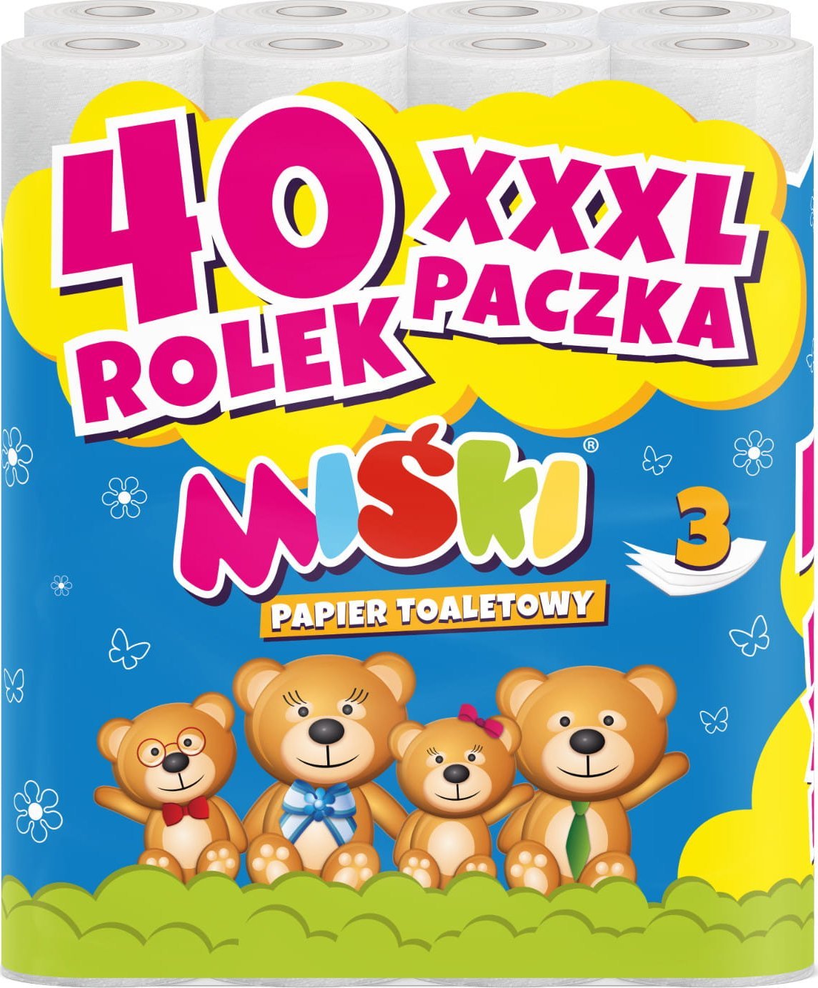 Miśki Papier toaletowy 40R MIŚKI 3W - 40 Rolek