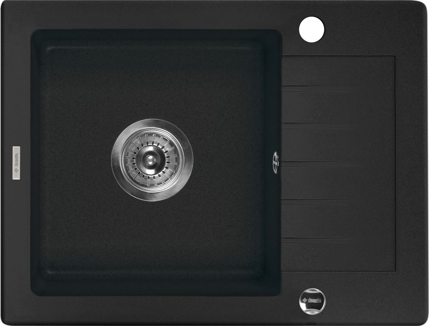 Zlewozmywak Deante 1-komorowy Zorba z krótkim ociekaczem 44 x 58cm grafitowy (ZQZ 211A)