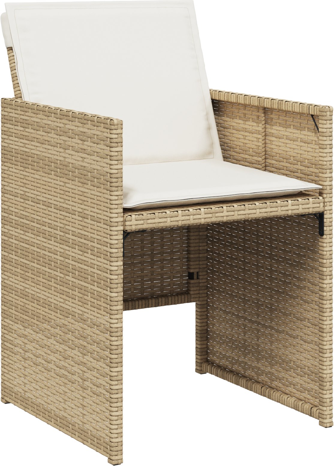 vidaXL 5-częściowy zestaw obiadowy z beżowymi poduszkami z polirattanu