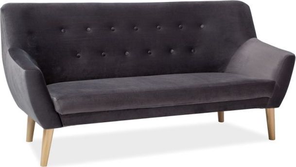 Signal Sofa NORDIC 3 VELVET szara w stylu skandynawskim SIGNAL