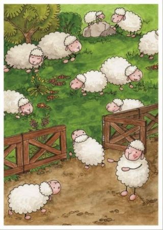 Szaron Pocztówka z kolorowanką - Kto wejdzie