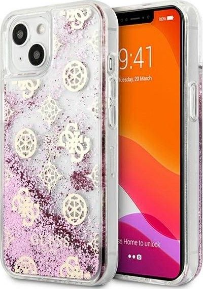 Guess Guess GUHCP13SLGPEPI iPhone 13 mini 5,4" różowy/pink hardcase Peony Liquid Glitter