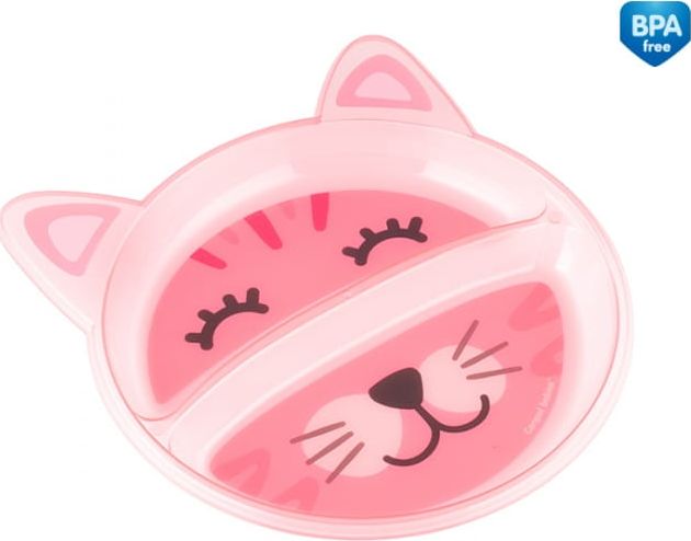 Canpol Talerz z podziałką Zwierzątka Kotek, róż 74/005 Canpol babies