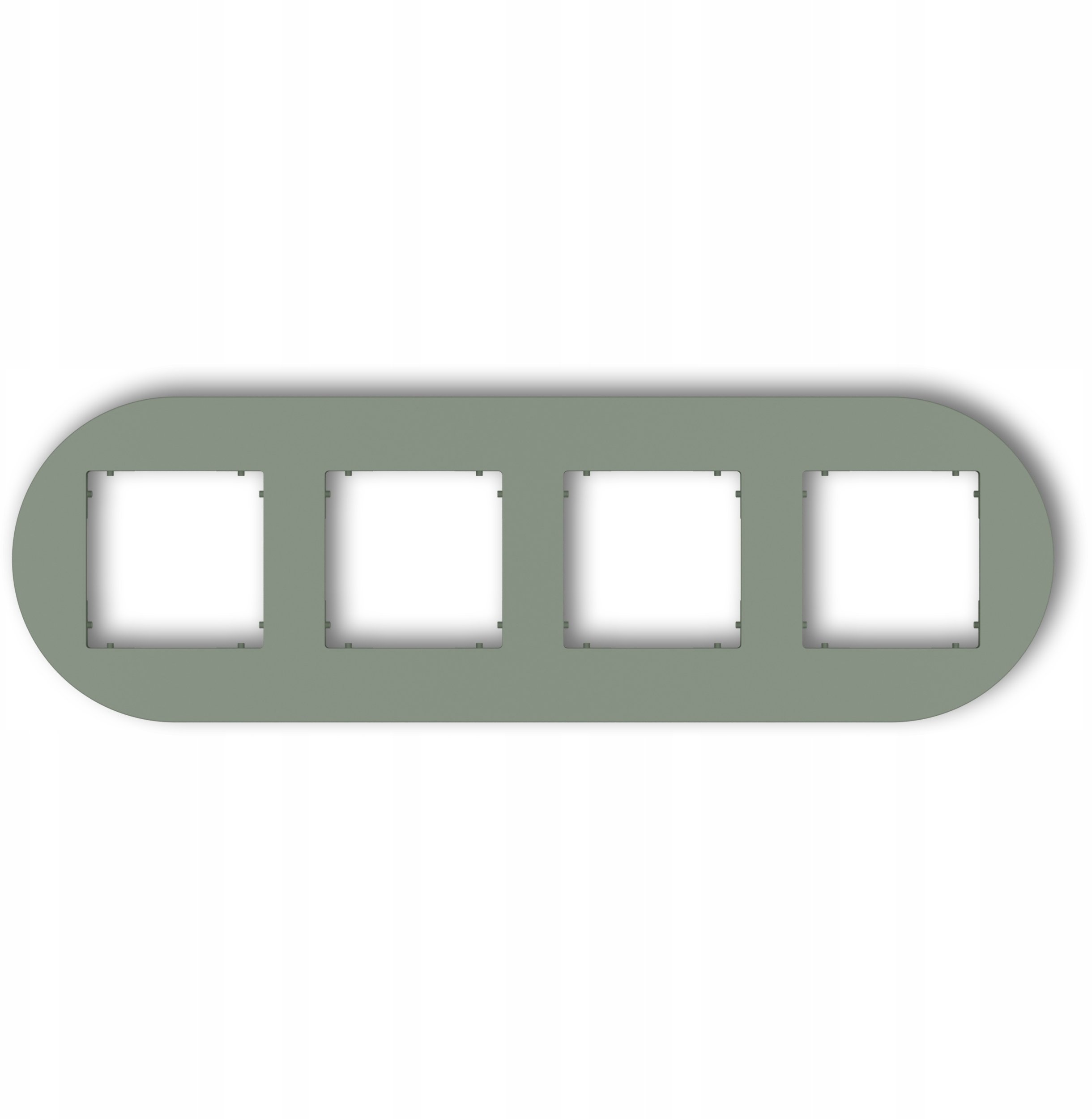 Karlik MINI Ramka uniwersalna czwórna okrągła z tworzywa w kolorze szałwiowym 61MRTO-4