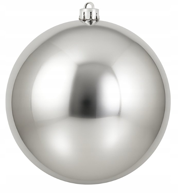 Bombka choinkowa szklana gładka srebrna duża 10cm 1szt