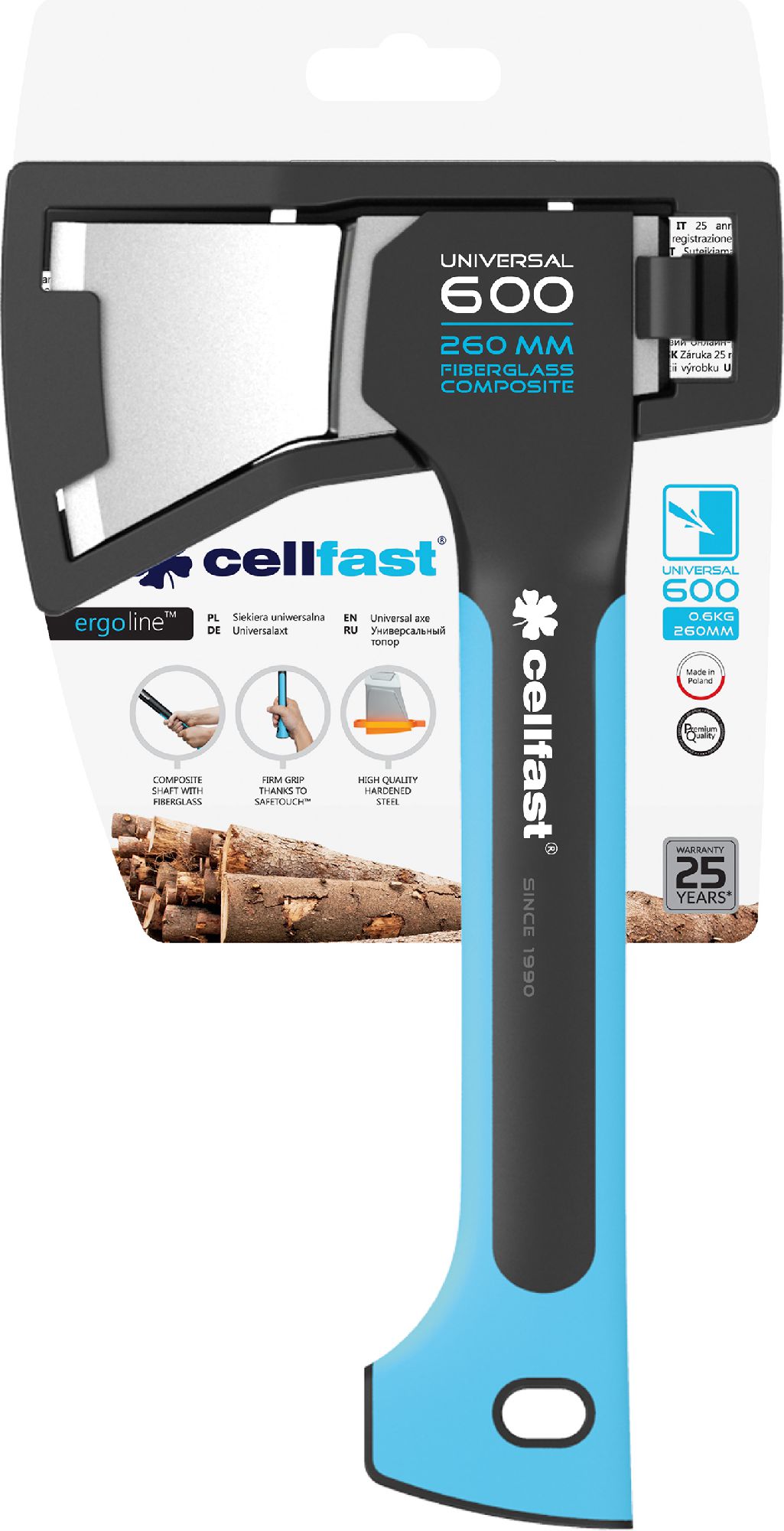 Cellfast Siekiera uniwersalna z tworzywa sztucznego 0,6kg 26cm (41-001)