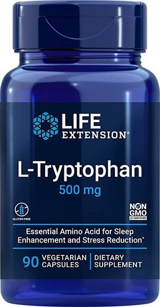 Life Extension Life Extension - L-Tryptofan, 500 mg, 90 kapsułek roślinnych