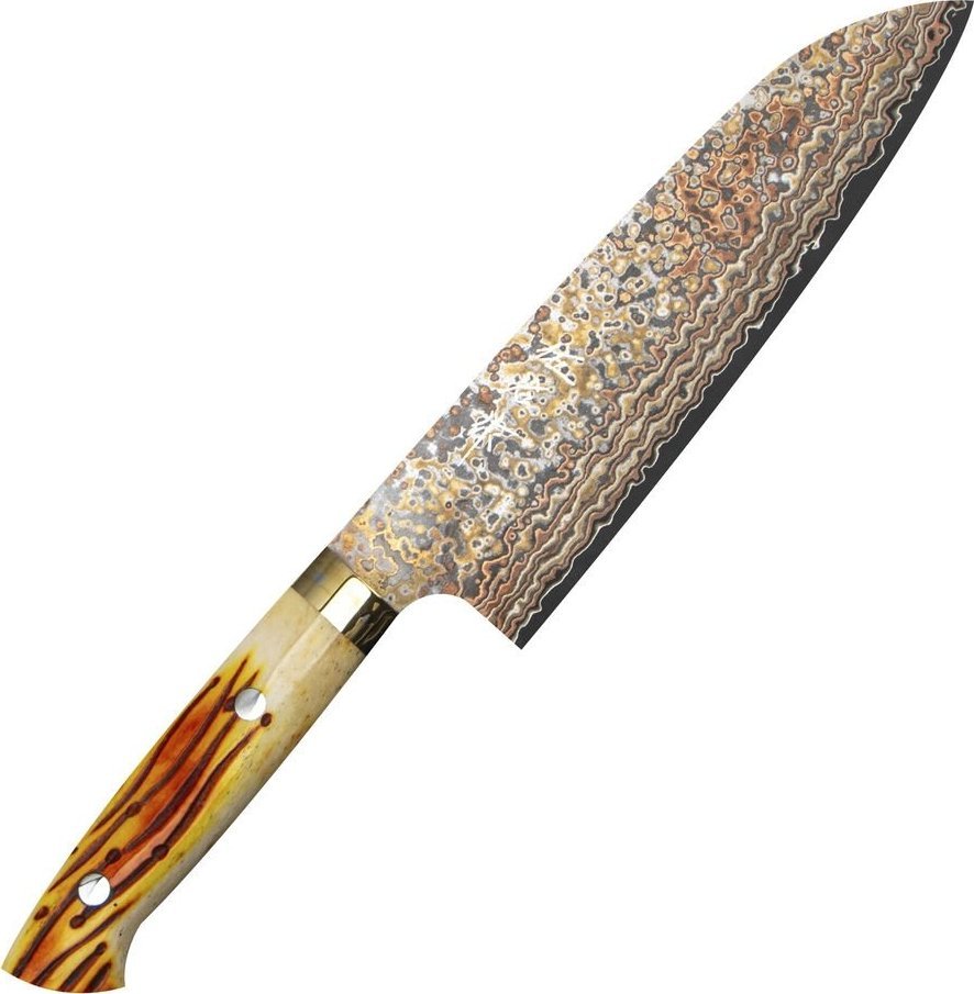 Takeshi Saji OBB Black VG-10 Color Nóż Santoku 18 cm