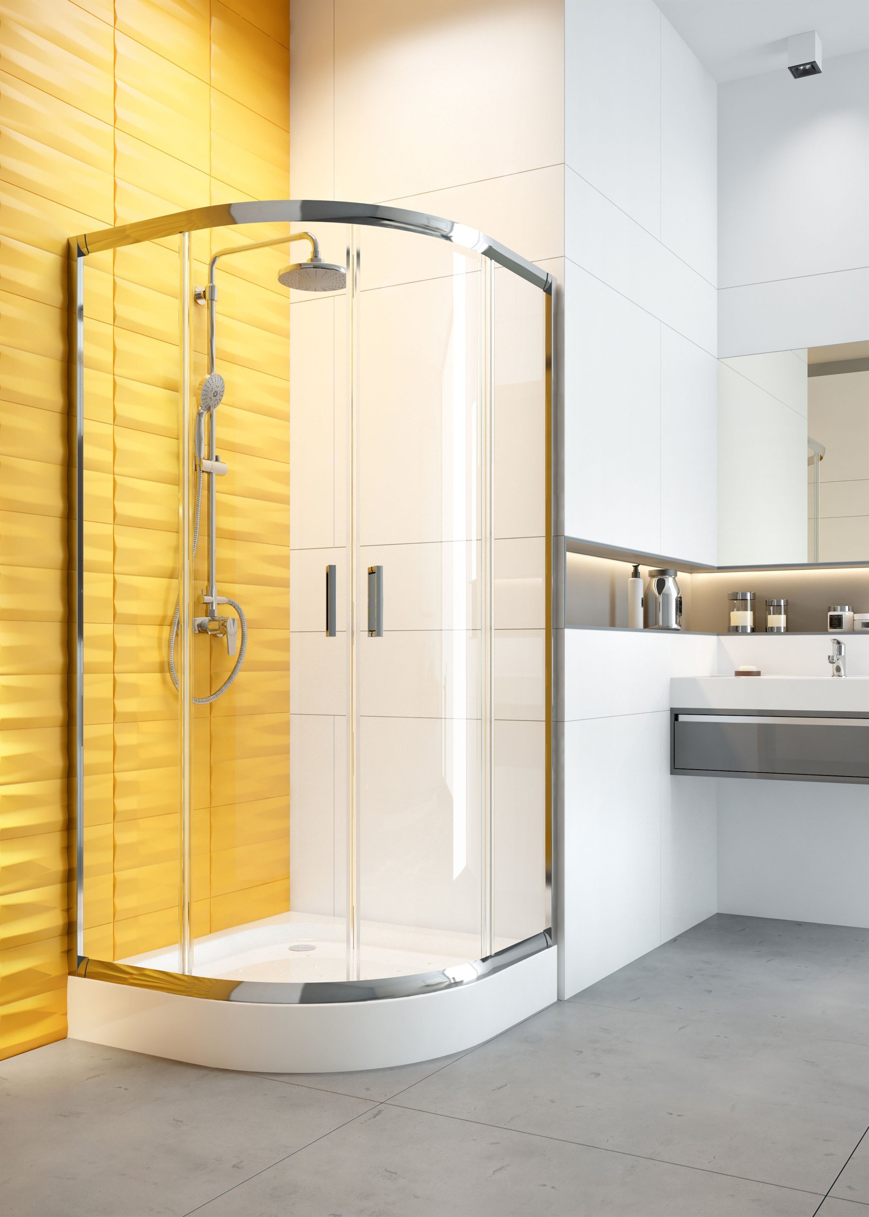 Kabina prysznicowa z brodzikiem półokrągła 80 cm