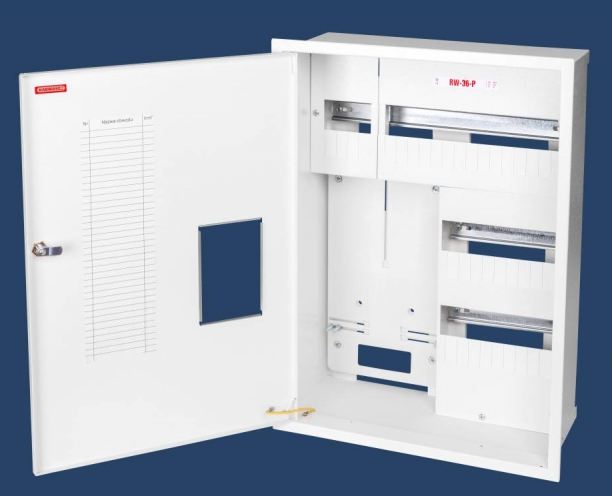 Karwasz Rozdzielnica wnękowa plombowana z zamkiem biała RW-36-P Z/O