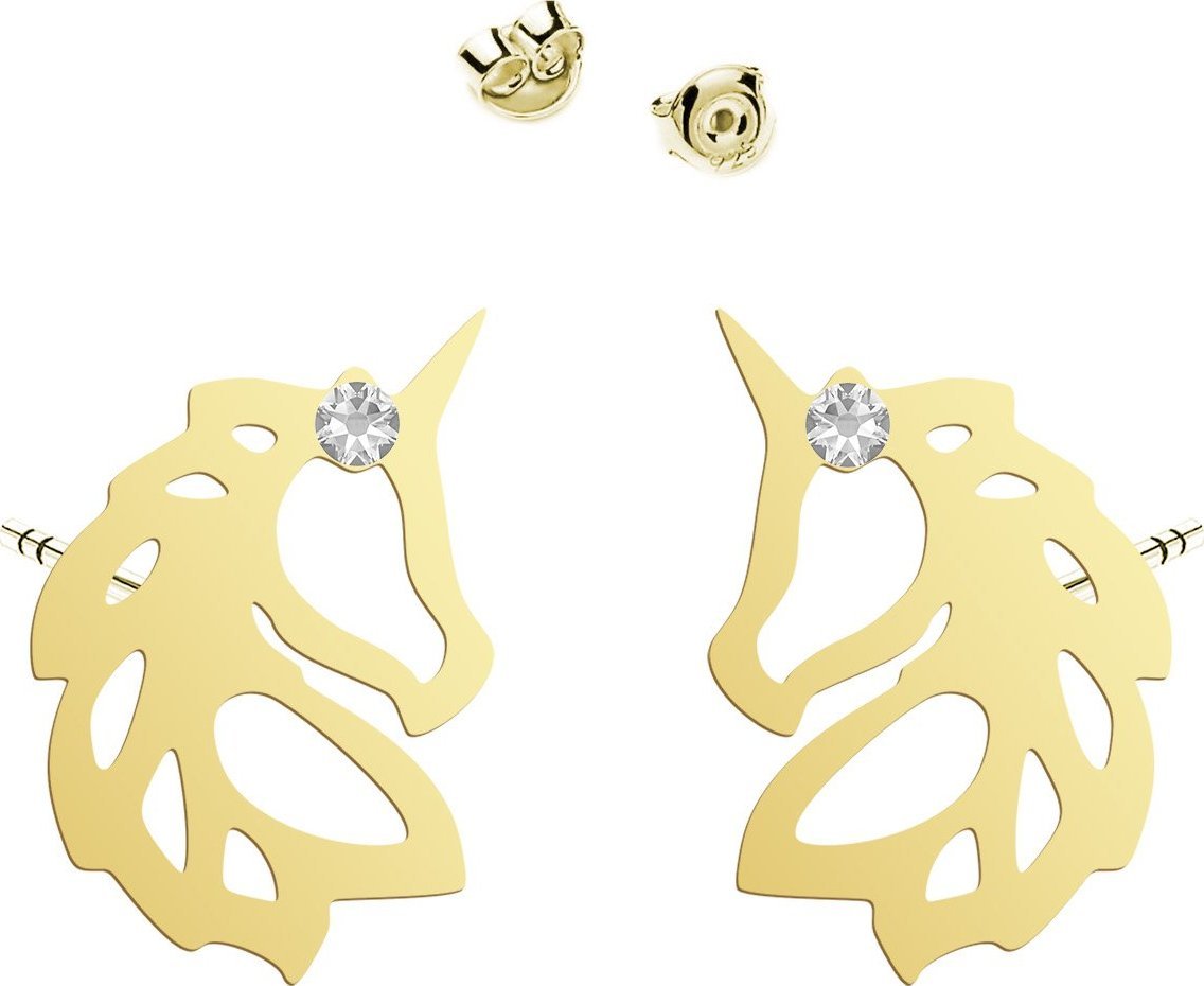 Radziszewska Jewellery Kolczyki z Jednorożcem srebro pozłacane