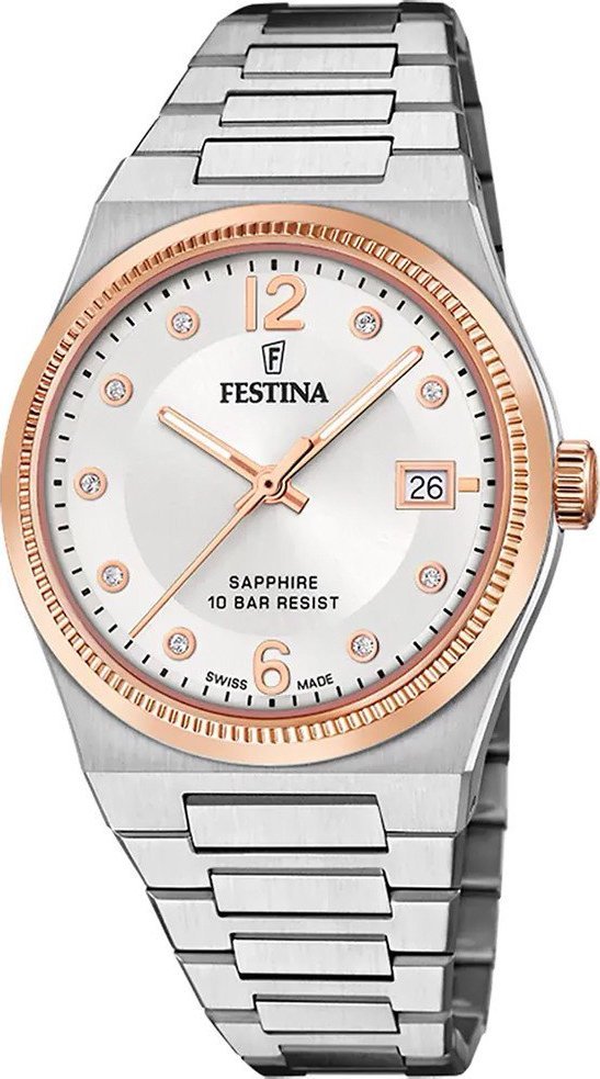 Zegarek Festina Zegarek damski Festina F20037-1 CYRKONIE srebrny