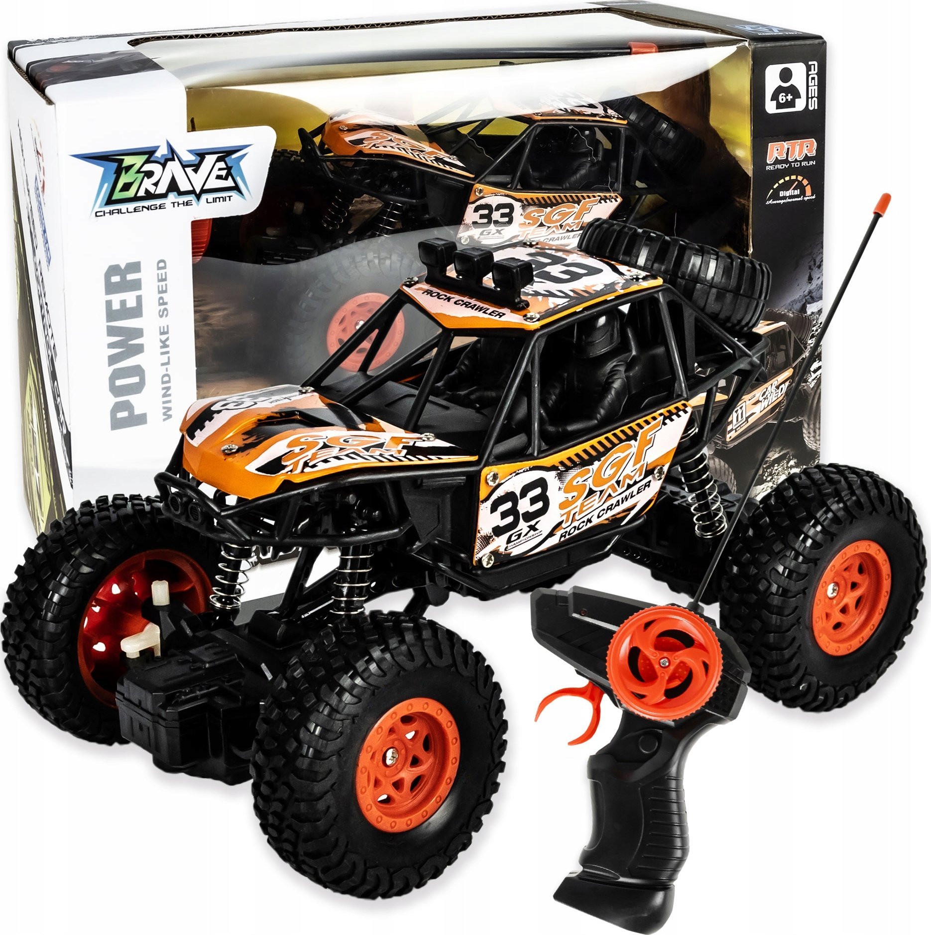 Samochód Zdalnie Sterowany Auto Na Pilota Duży Crawler Rc Wytrzymały Drift